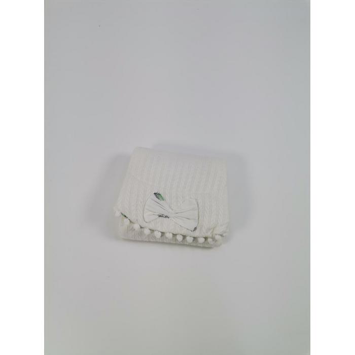 Babynest 8'li set krem örgü pike - yeşil tüylü poplin