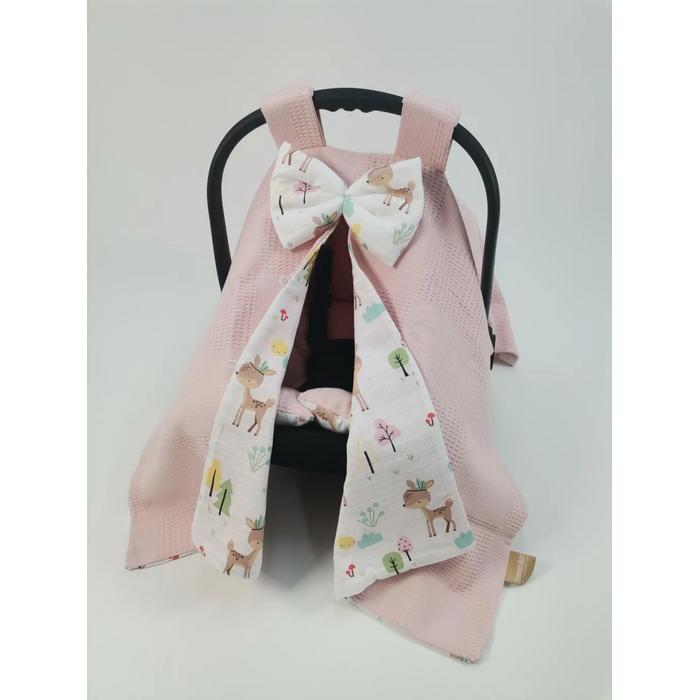 Babynest 8'li set pudra pembe waffle pike - karacalı poplin