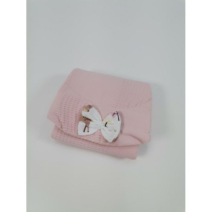Babynest 8'li set pudra pembe waffle pike - karacalı poplin