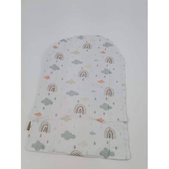 Babynest 8'li set yeşil waffle pike - gökkuşaklı poplin