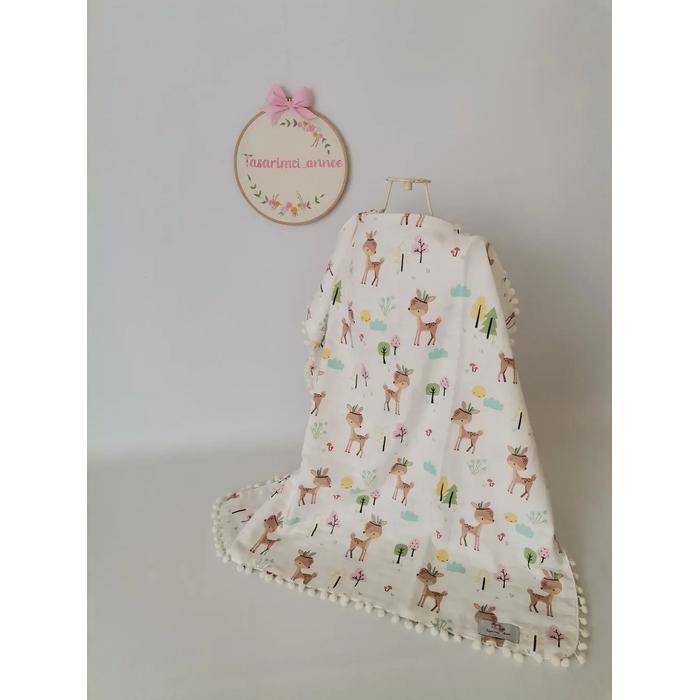 Emzirme önlüğü karacalı müslin