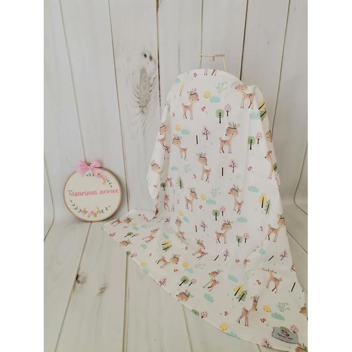 Emzirme önlüğü karacalı poplin