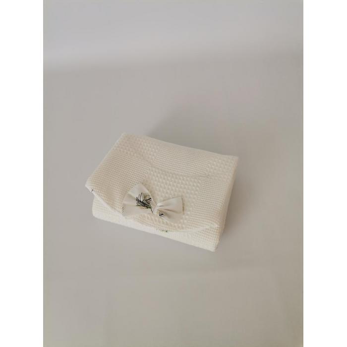 Babynest 8'li set krem waffle pike - yeşil tüylü poplin