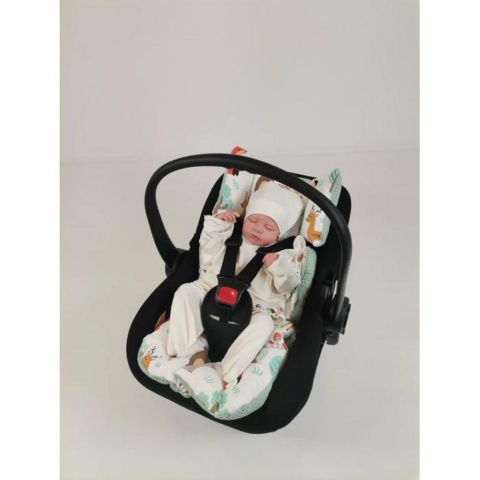 Puset örtüsü yeşil waffle pike - hayvan figürlü müslin