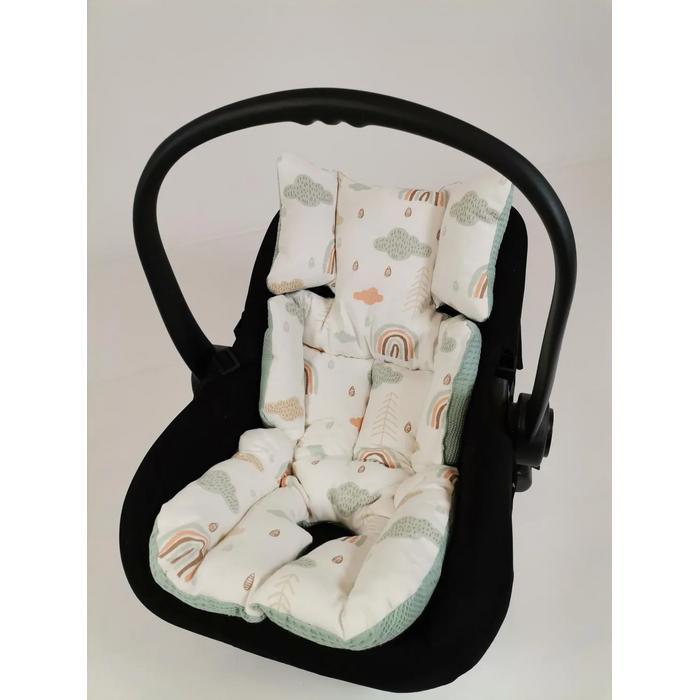 Puset örtüsü yeşil waffle pike - gökkuşaklı müslin