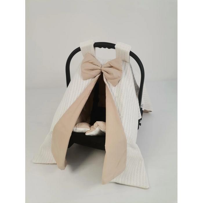 Babynest 8'li fırfırlı set krem örgü pike - bej poplin