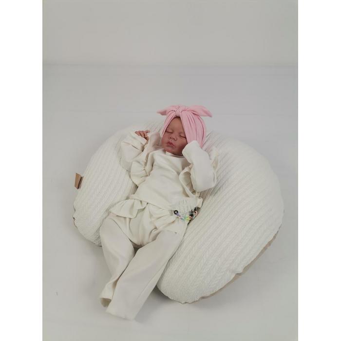 Babynest 8'li fırfırlı set krem örgü pike - bej poplin
