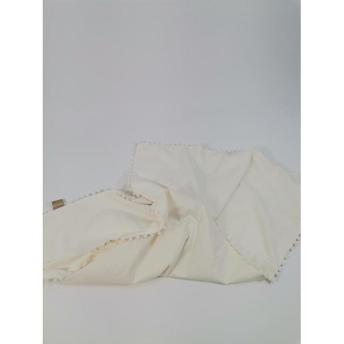 Babynest 8'li püsküllü set krem waffle pike - krem poplin