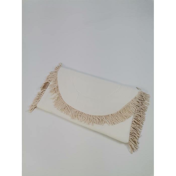 Babynest 8'li püsküllü set krem waffle pike - krem poplin