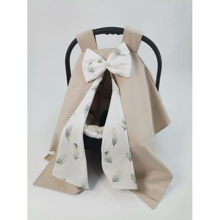 Babynest 8'li set bej poplin - yeşil tüylü poplin