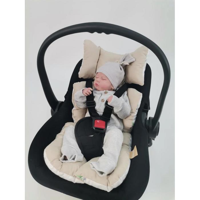 Babynest 8'li set bej poplin - yeşil tüylü poplin