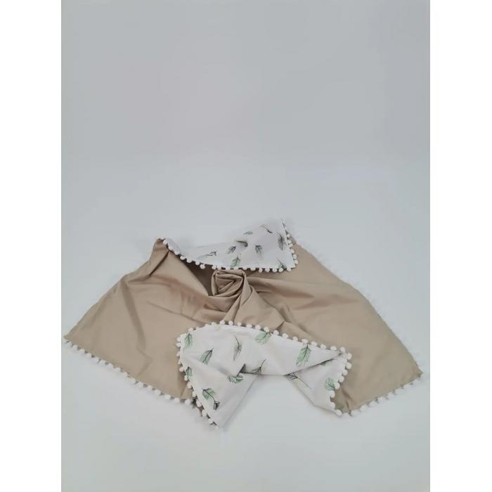 Babynest 8'li set bej poplin - yeşil tüylü poplin