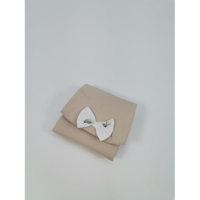 Babynest 8'li set bej poplin - yeşil tüylü poplin