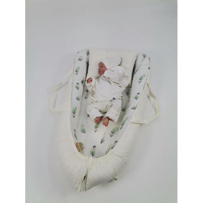 Babynest 8'li set krem poplin - yeşil tüylü poplin