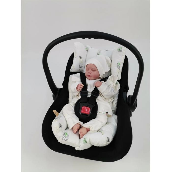 Babynest 8'li set krem poplin - yeşil tüylü poplin