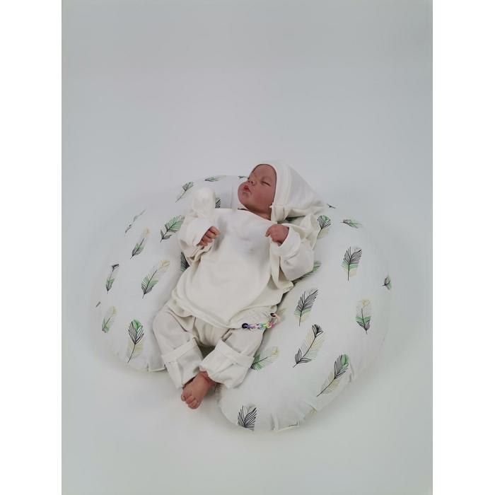 Babynest 8'li set krem poplin - yeşil tüylü poplin