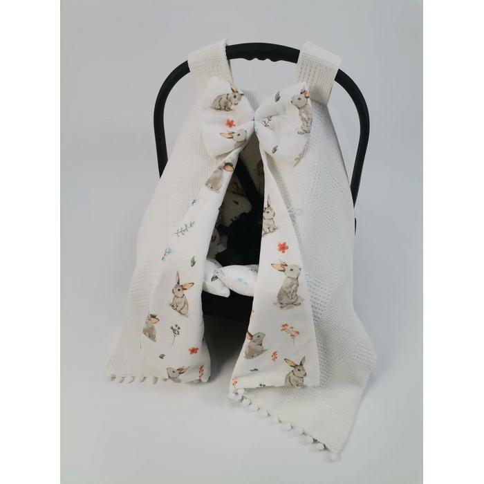 Babynest 8'li set krem waffle pike - tavşanlı müslin