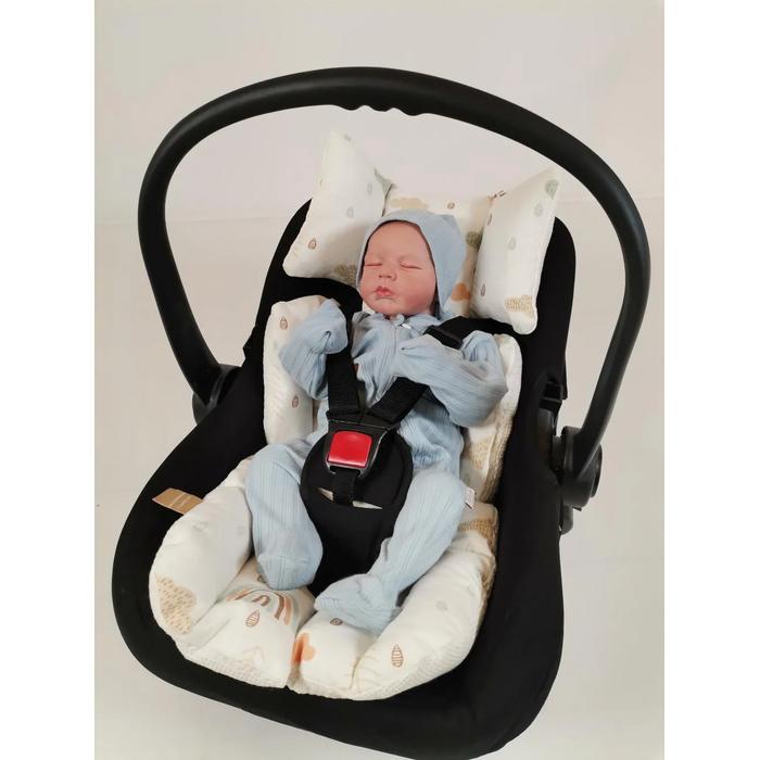 Babynest 8'li set krem waffle pike - gökkuşaklı müslin