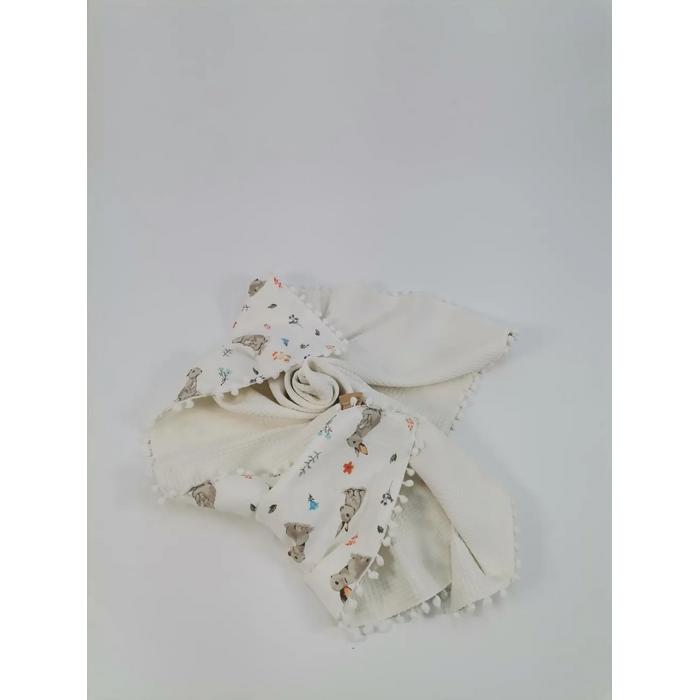 Babynest 8'li set krem waffle pike - tavşanlı müslin