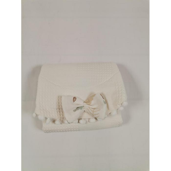 Babynest 8'li set krem waffle pike - gökkuşaklı müslin