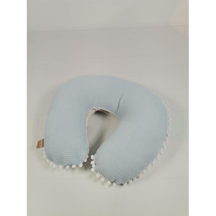 Babynest 8'li set mavi waffle pike - mavi aylı bulutlu müslin