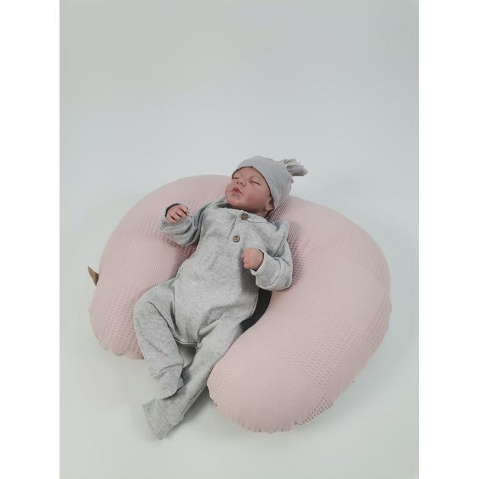 Babynest 8'li set pudra pembe waffle pike - karacalı müslin